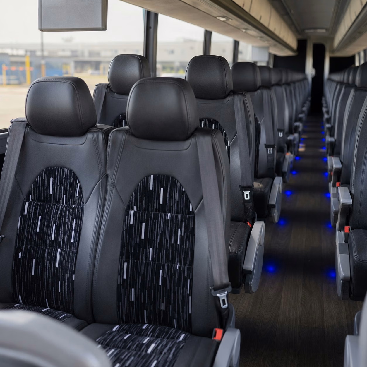 56 passenger charter bus inside